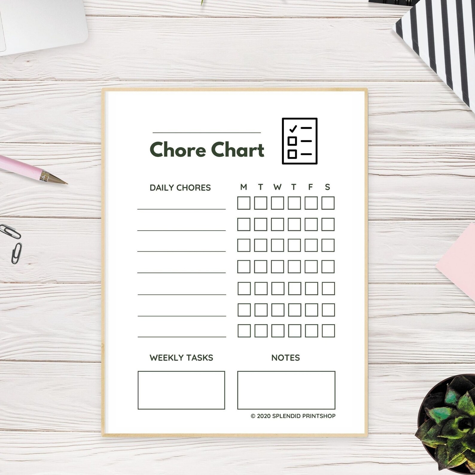 Chore Chart- Minimalist Simple Printable Chore Chart- Kids Chore Chart ...