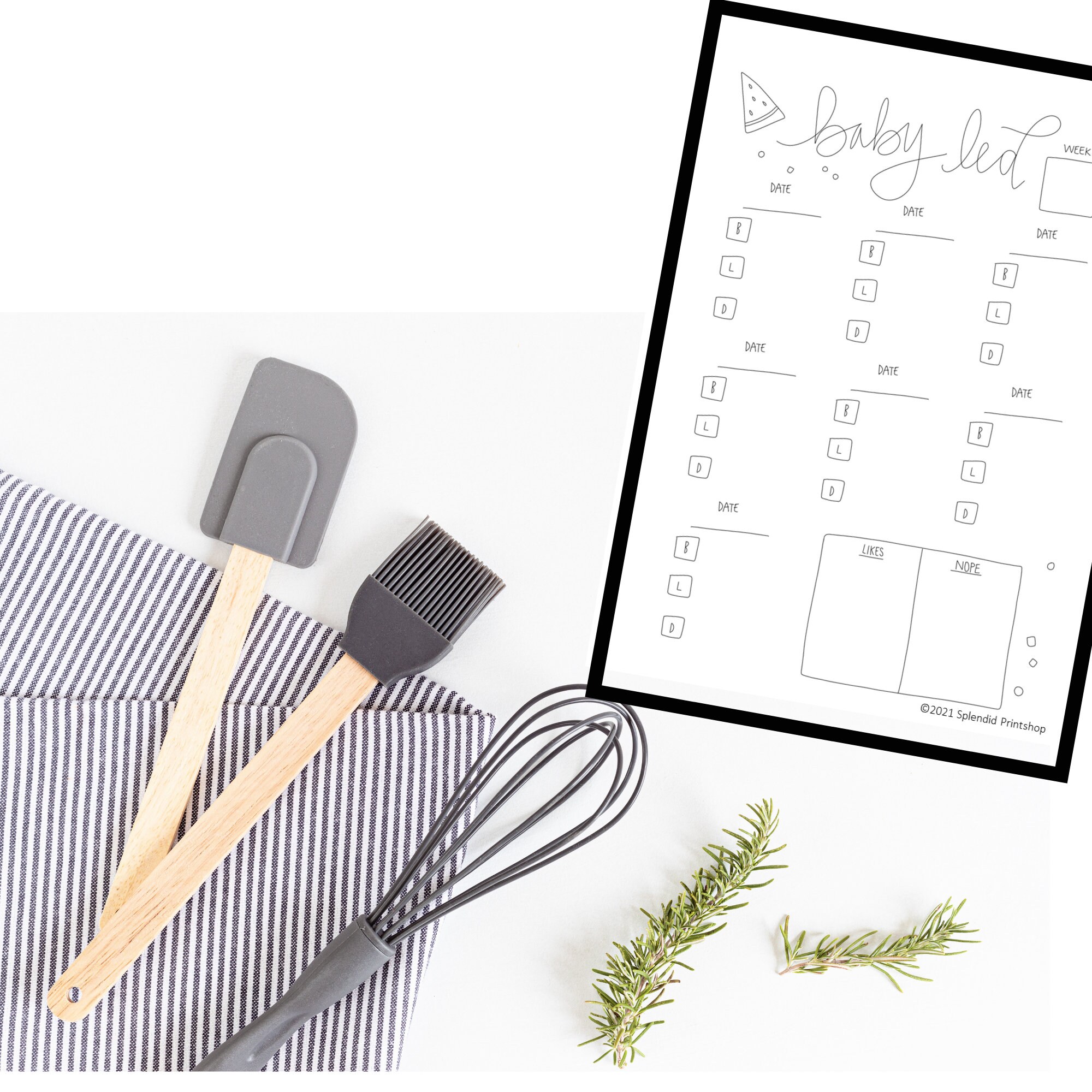 Baby Led Weaning Weekly Meal Planning Sheet- Minimal, Hand Drawn