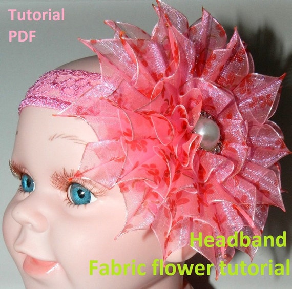 Pdf Tutorial Fabric Flower Tutorial Diy Kanzashi Flower Etsy