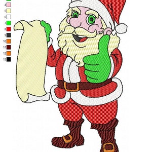 Santa machine embroidery designs, instant download files, 3 sizes
