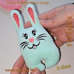 Rabbit Toy Machine Embroidery Design: ITH DIY Toy (PDF Instructions)