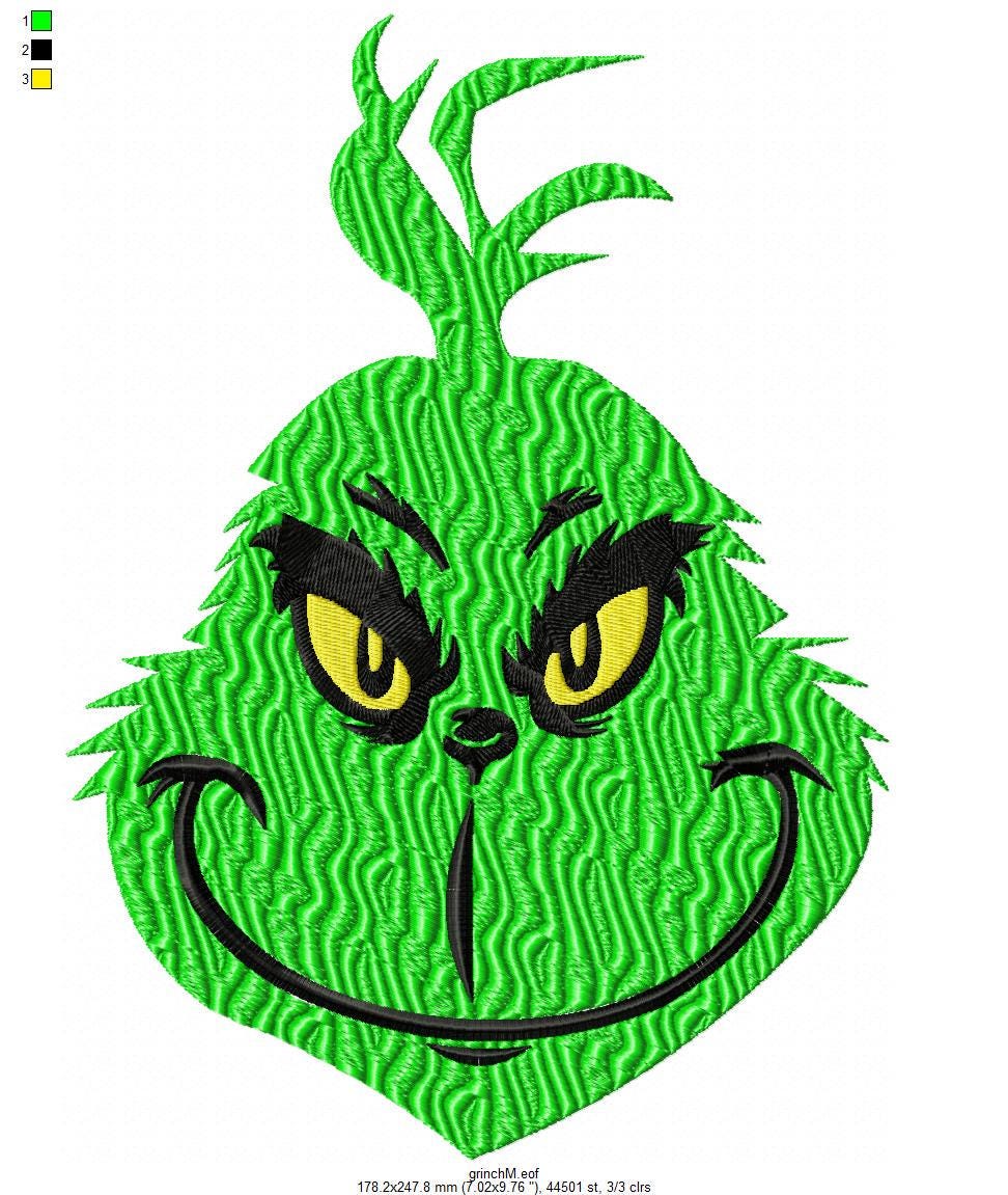 Grinch Machine Embroidery Designs, Instant Download Files, in 7 Sizes ...