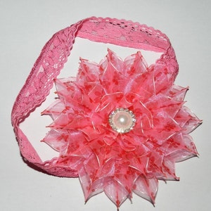 PDF tutorial, fabric flower tutorial, DIY Kanzashi Flower, Organza flower headband tutorial, DIY baby headband