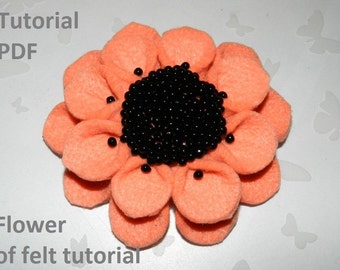 Felt Flower Brooch Tutorial: DIY Fabric Flower (PDF Pattern)