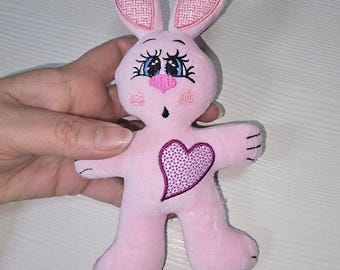 Rabbit Toy Machine Embroidery Design, ITH DIY Toy (PDF Instructions)