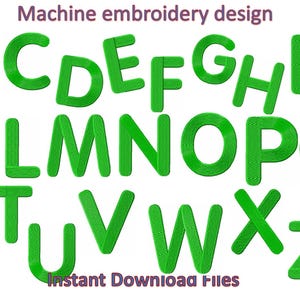 Alphabet letters and numbers, small and capital letters, Alphabet Machine embroidery designs, in 4 sizes each