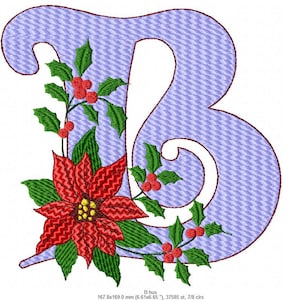 A - Z Alphabet Letters, 8 x 8 inches hoop size, Christmas Alphabet Machine embroidery designs