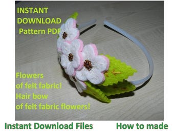 Felt Flower Hair Bow Tutorial: DIY Fabric Flowers (PDF Pattern)