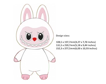 Smiling Monster Toy Machine Embroidery Design: ITH DIY Toy (PDF Instructions)