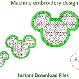Downloadable embroidery design Mickie embroidery design for embroidery machine ZIP files 3sizes