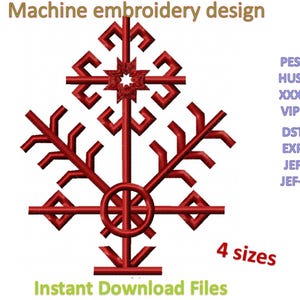 Austras zīme Machine embroidery design Latvian ethnic sign, Austra,