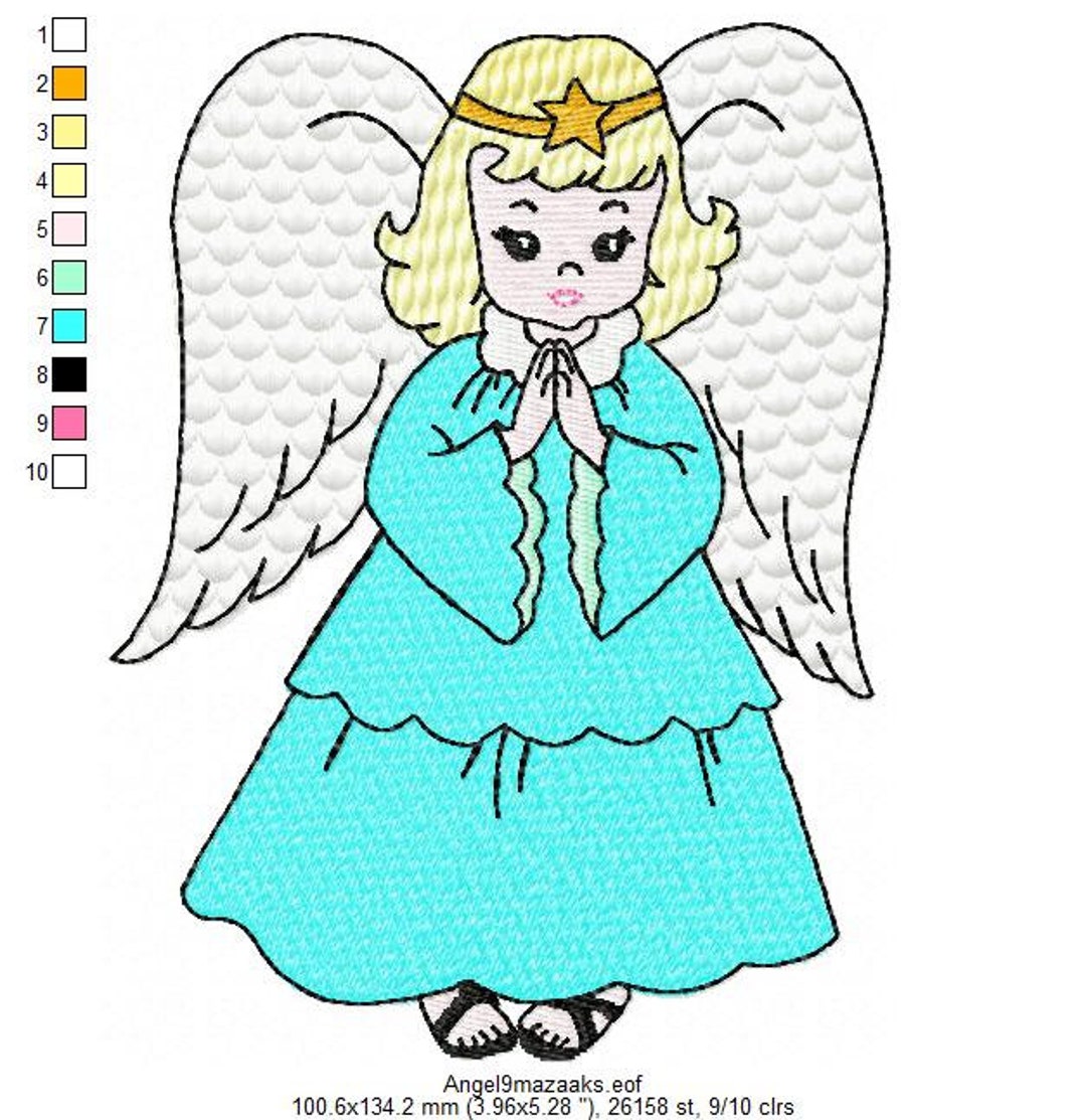 Angel Embroidery Design for Machine Embroidery, Embroidery Angel