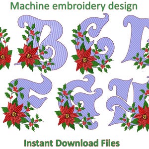 Christmas Alphabet Machine Embroidery Designs (Digital Download)