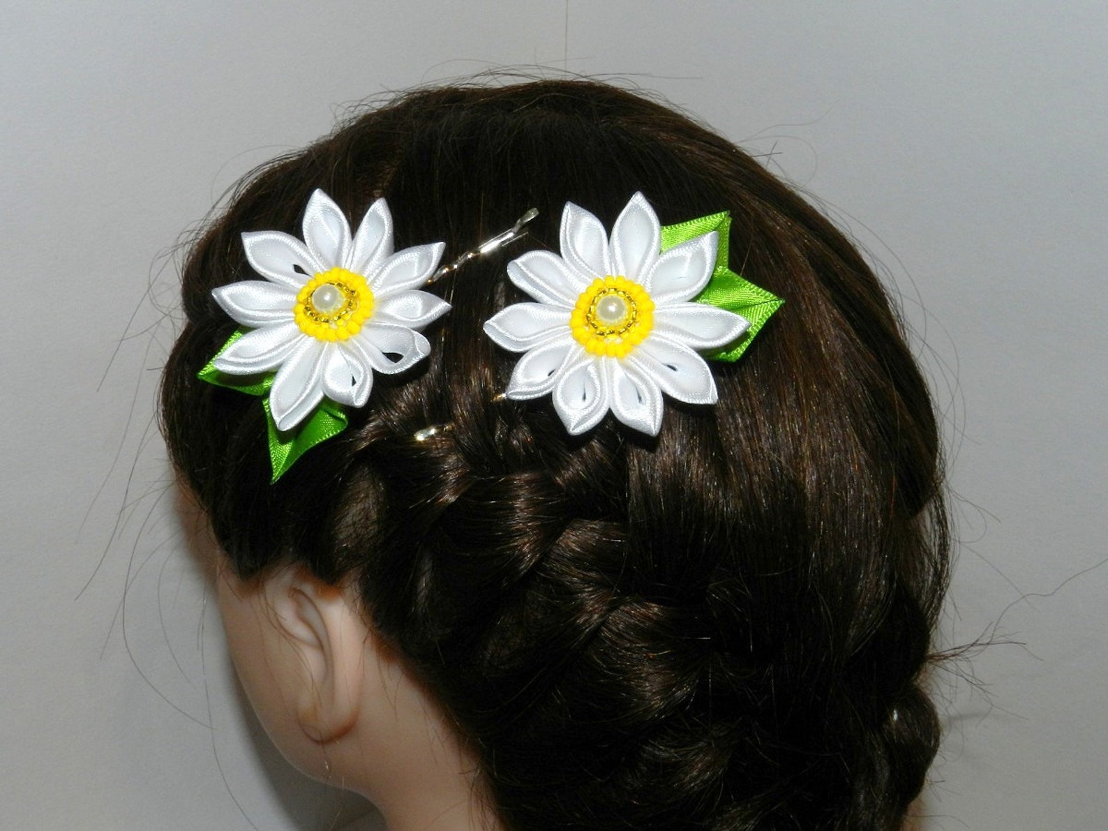 DIY Kanzashi Flower. Kanzashi Flower PDF Tutorial_satin Ribbon_fabric