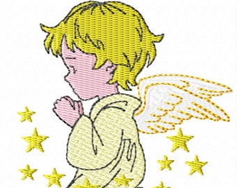 Diseño de bordado a máquina de ángel (descarga instantánea)