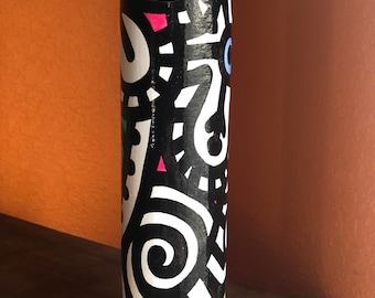 Repurposed handpainted zendoodled wine (everything) case
