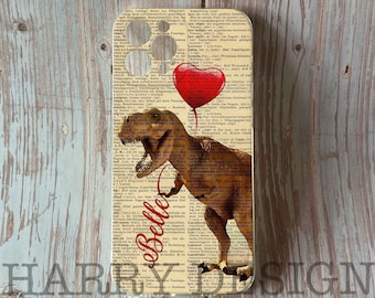 Gepersonaliseerde iPhone-hoesje dinosaurus: Jurassic T-Rex Monogram