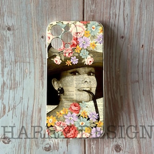 Funda Audrey Hepburn para iPhone 16, 15, 14, 13, 12, 11 Pro Max, XS, XR, SE 8, Samsung Galaxy S25 Ultra, S24, S23, S22, S21, S20 FE, S10 Plus, A53, Note 20 y 10.