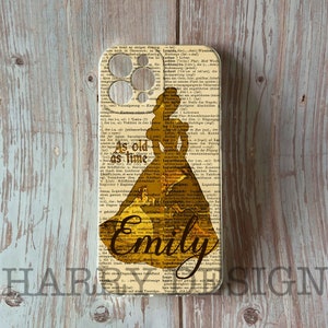 Belle en het beest-monogram iPhone 16 15 14 13 12 11 pro max Xs Xr SE Gepersonaliseerd Samsung Galaxy S24 Ultra S23 S22 s21 S20 Note 20-hoesje