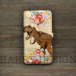Funda tipo billetera Dinosaur Jurassic para iPhone 16, 15, 14, 13, 12, 11 Pro Max, Xs, Xr, 8 Plus, SE, Samsung Galaxy S25, S24, S23, S22 Ultra, s21, S20 Fe, A53, Note 20, 9