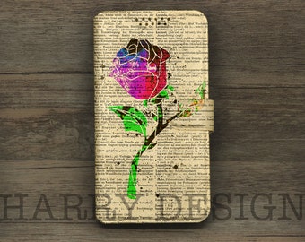 Beauty and The Beast Rose Wallet Case for iPhone & Samsung Galaxy