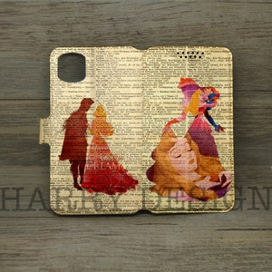 La Bella Durmiente iPhone 16 15 14 13 12 11 pro max Xs Xr SE billetera Samsung Galaxy S25 S24 ultra S23 S22 s21 S20fe S10 plus Note 20 10 funda