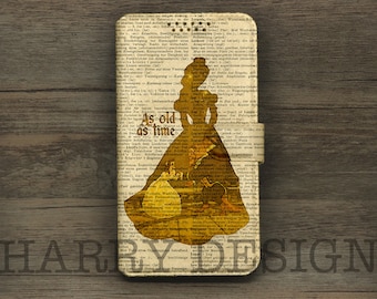 Belle en het beest Belle portemonneehoesje: vintage boekontwerp