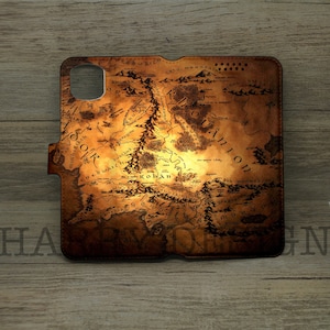 Karte von Der Herr der Ringe iPhone 16 15 14 13 12 11 pro max Xs Xr SE Samsung Galaxy S25 S24 S23 Ultra S22 s21 S20fe S10 Note 20 Brieftasche Hülle
