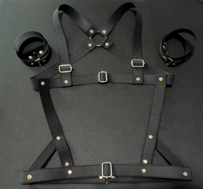 AOT Attack on ODM Gear Top Harness & Armbands Set Black Body Etsy