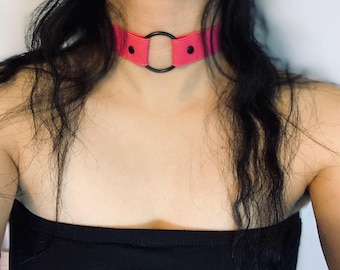 The O Choker - Kawaii Pastel Goth Gothic Punk Rock Necklace Neck Piece Collar Custom Color Size Soft Stretchy Material - Made to Order!
