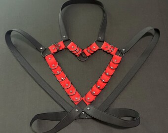 Deluxe Heart Top V1 - Fashion Harness Suspenders Strappy Chest Piece Custom Plus Size Kawaii Goth Festival Rave Burning Man - Made to Order!