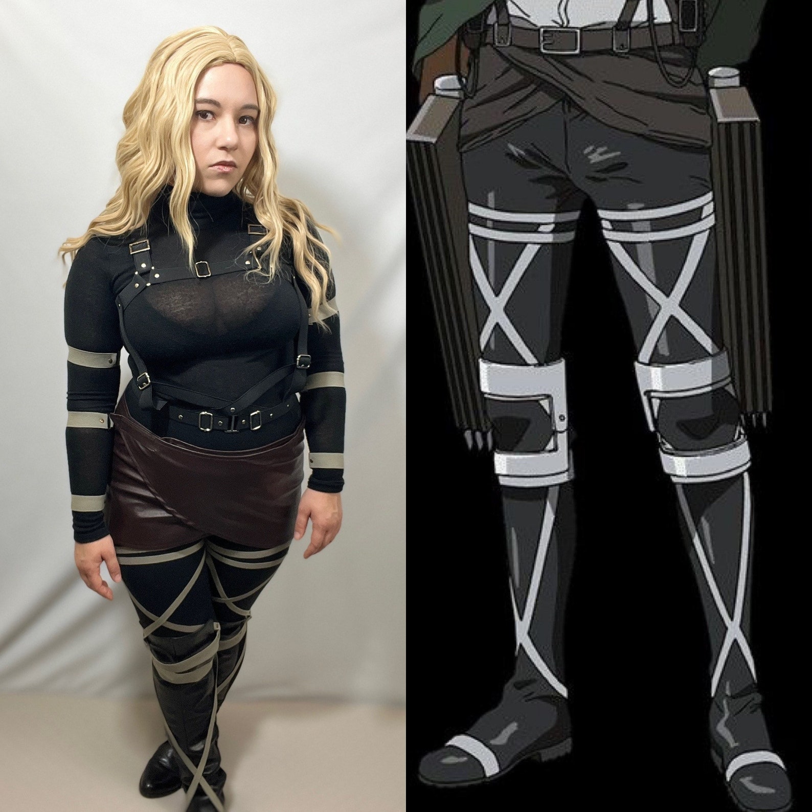 AOT Attack on Titan Final Season Inspired Dark Gray Leg Straps Etsy