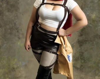 Full Set - Top Harness Suspenders & Garter Belt Leg Straps Set - Custom Plus Size Cosplay Anime Video Game Halloween Costume - Made to Order