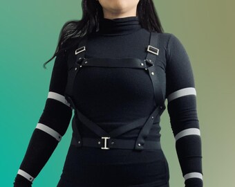 Top Harness Only - Holster Suspenders Body Belts Chest Band Custom Plus Size Cosplay Anime Video Game Halloween Costume Straps Made to Order
