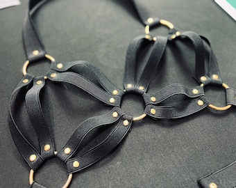 The Bandit Top - Fashion Harness Straps Triangle Chest Piece Custom Plus Size Kawaii Goth Festival Rave Burning Man Bikini - Made to Order!