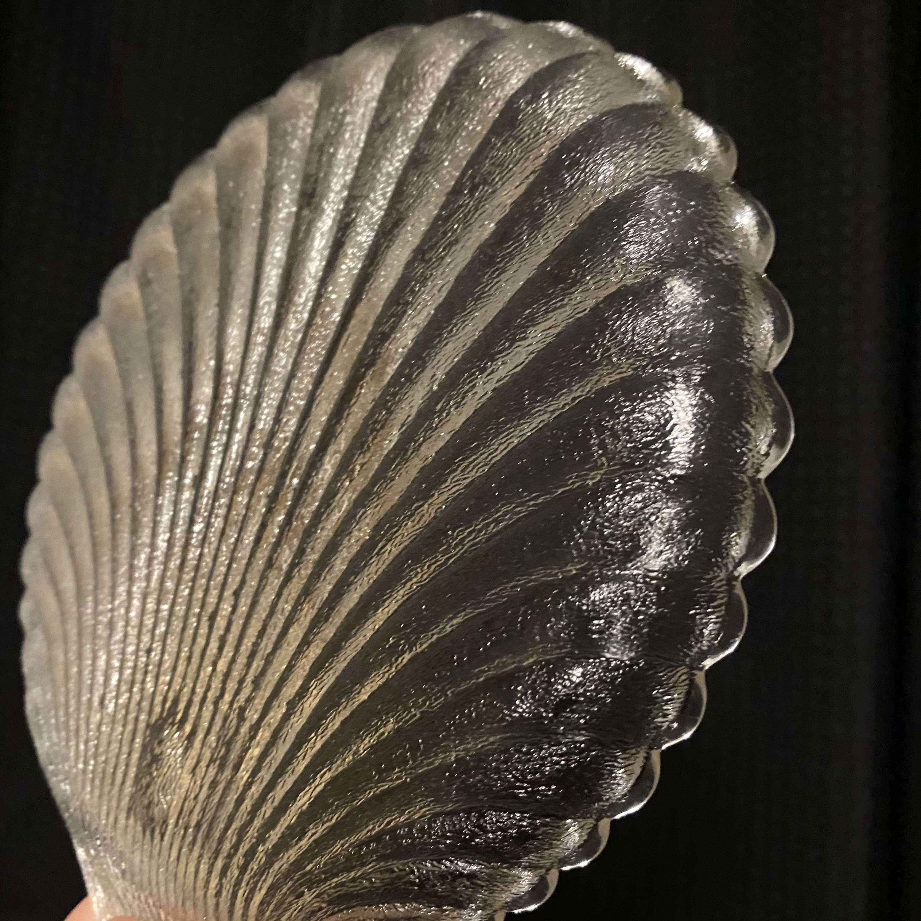 Vintage Clear Glass Sea Shell Plate / Serving Tray with Etsy