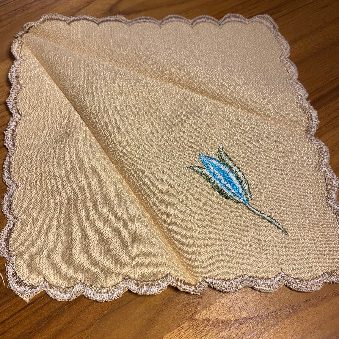 Vintage Cloth Napkins with Embroidered Scalloped Edges & Etsy