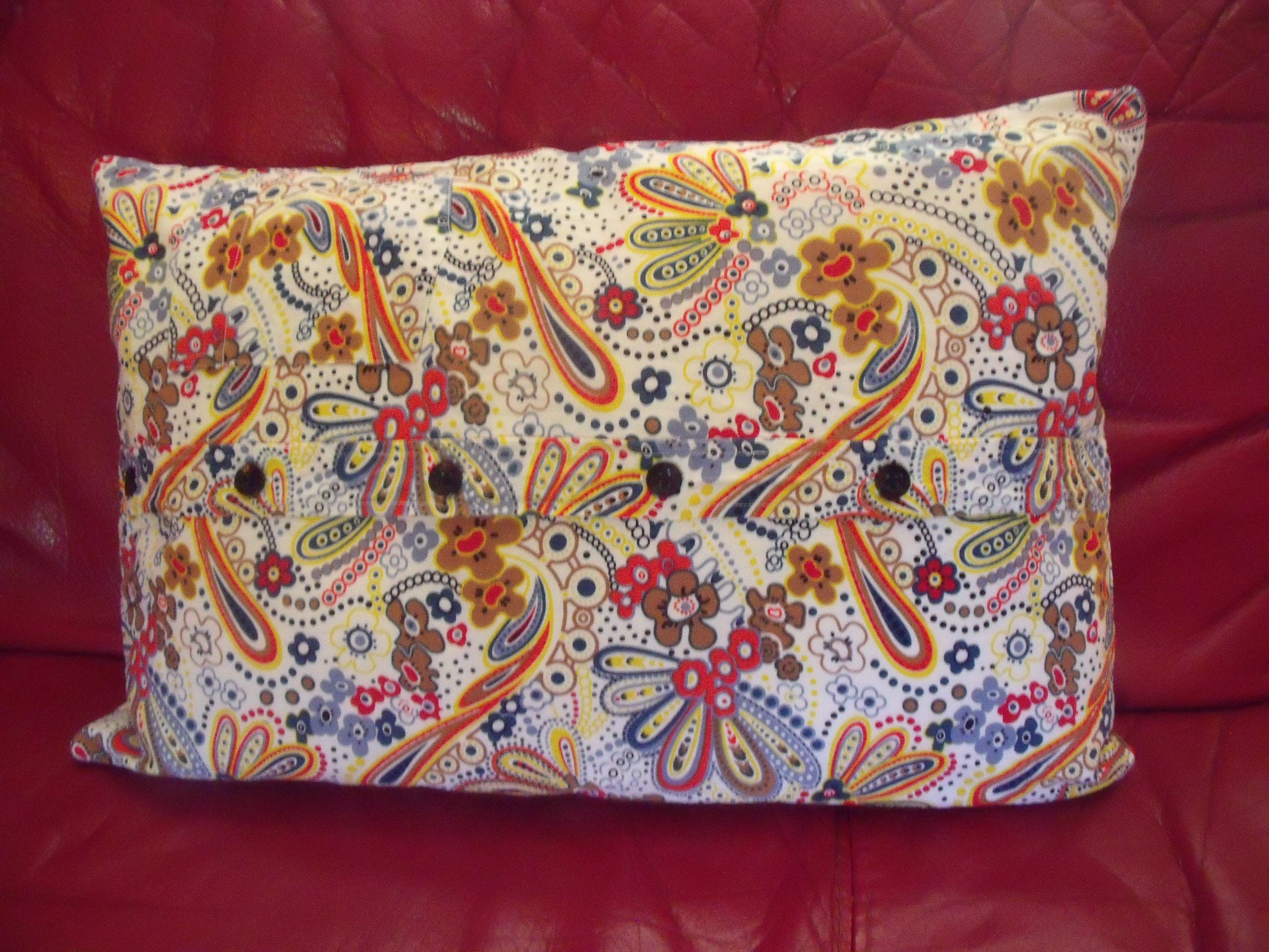 style Hippies, Flower Power, Oreiller 70 S, Coussin ; 14-1/8 X 20-7/8 Housse en Matière Coton Laine 