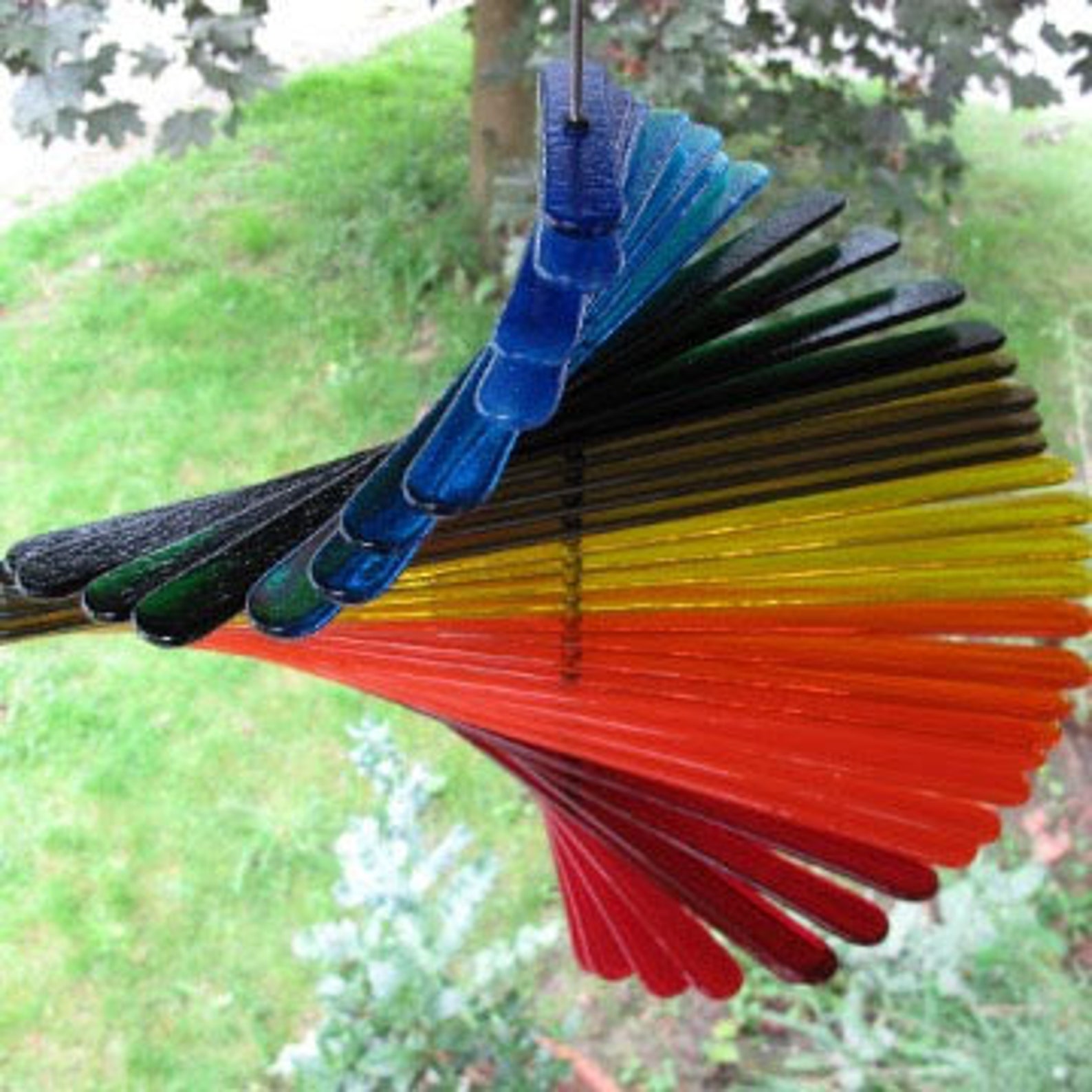 3D Glass Sculpture Hanging Glass Art Large Glass Mobile Etsy