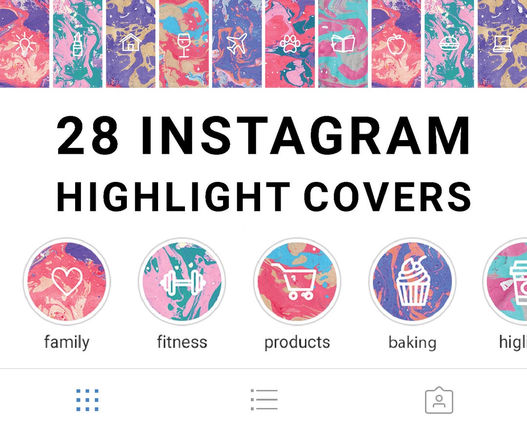 Marble Instagram Story Highlight Icons Set of 28 - Etsy