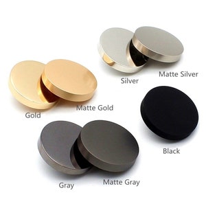0.39"~1.10" (10mm~28mm) Round Metal Buttons Shiny Metal Shank Sewing Buttons for Woman Suits Skirts Lady Girl Dress -- Five Pieces