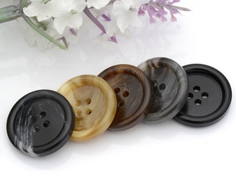 6 pcs Matte resin pattern suit coat button overcoat button wind coat button -0.59inch-0.98inch（15mm-25mm）NK31