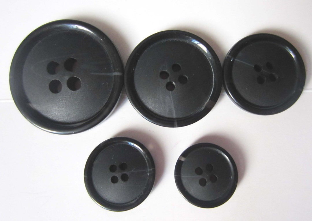 6 Pieces Black 4 Hole Buttons Round Resin Buttons for Shirts - Etsy