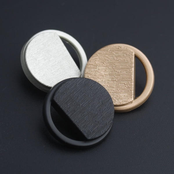 6 pièces or argent pistolet-noir couronne boutons boutons à tige évidée boutons en métal costume pardessus Bottons