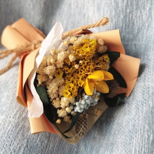 Handmade Mini Dried Flower Bouquet for Car/ Home/ Office Decor with Scent Gifts for Her Thank you Gift Graduate Gift Gift Decoration image 1