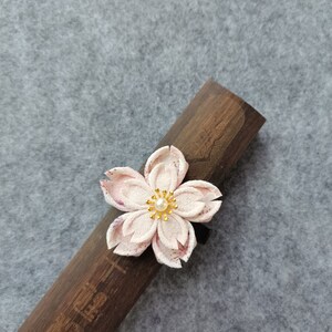 Handmade Japanese Traditional Tsumami Kanzashi Hair Clip Comb Kimono Yukata Outfit Wedding Ornament Bride Pink Sakura Flower Blossom image 2