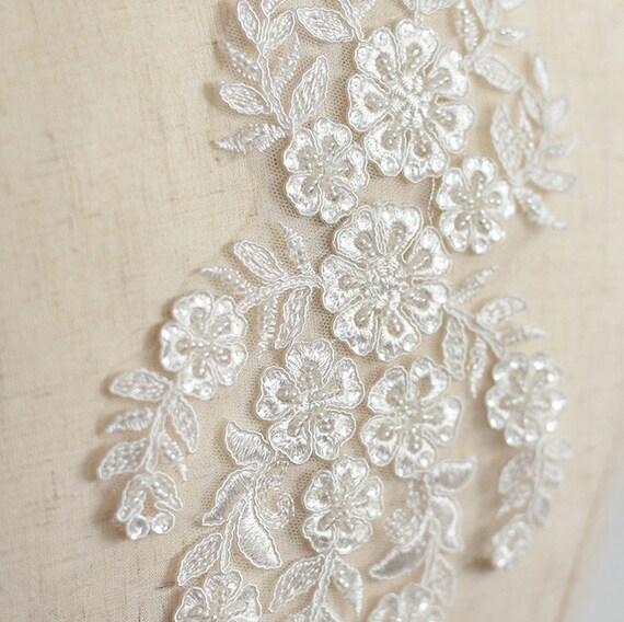 Ivory Lace Patches White Floral Lace Patch Applique for - Etsy