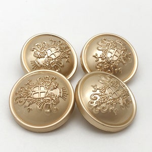 6 Pieces Matte Gold Metal Buttons Lion and Crown Metal Buttons Suit Buttons Overcoat Bottons  0.67~0.98 inch（17mm-25mm）