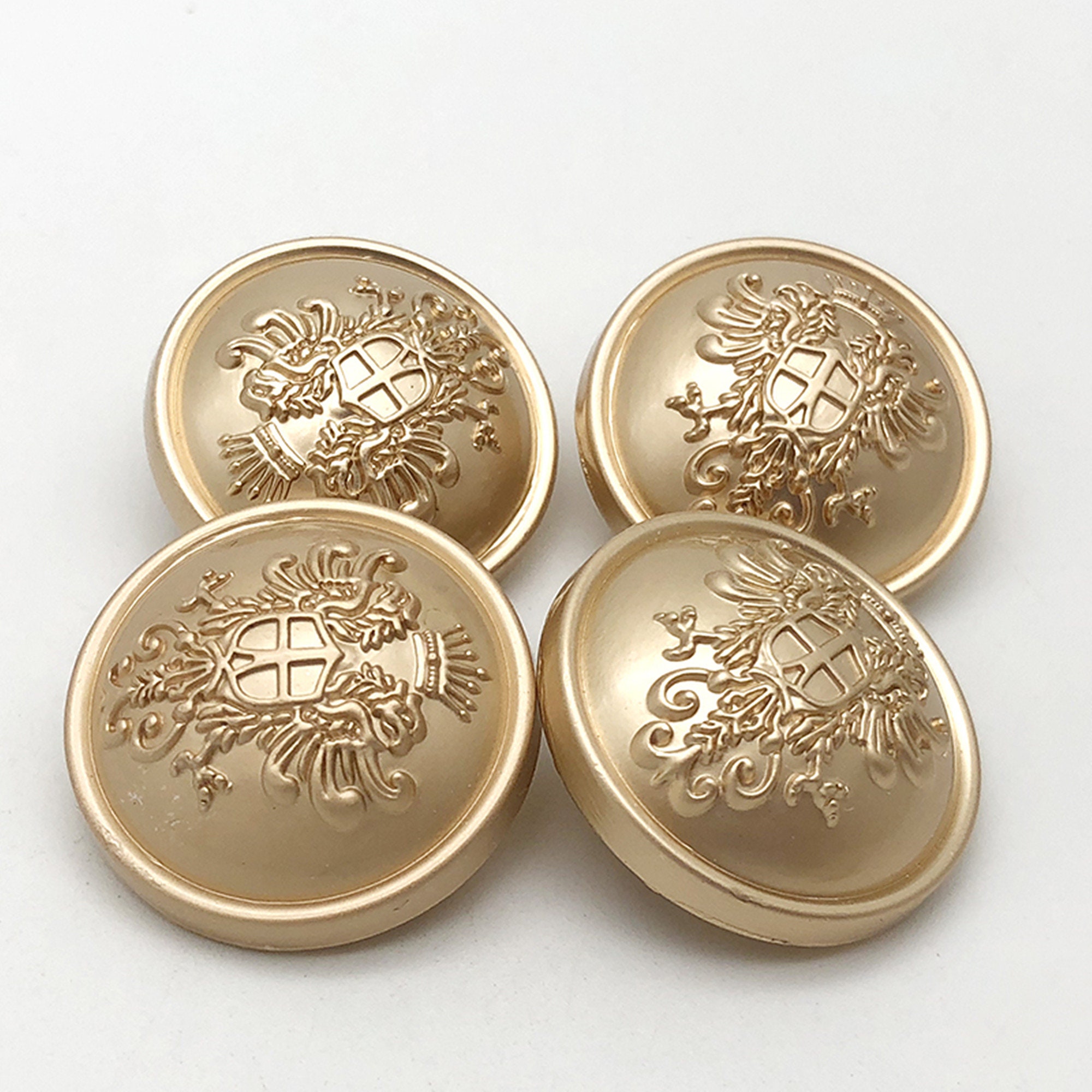 Satin Gold Shank Button. Center and Edge Design. Size 5/815.4mm Lot of 6  Buttons. Satin Finish. Shank Back. -  Canada