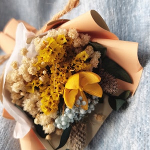 Handmade Mini Dried Flower Bouquet for Car/ Home/ Office Decor with Scent Gifts for Her Thank you Gift Graduate Gift Gift Decoration image 6